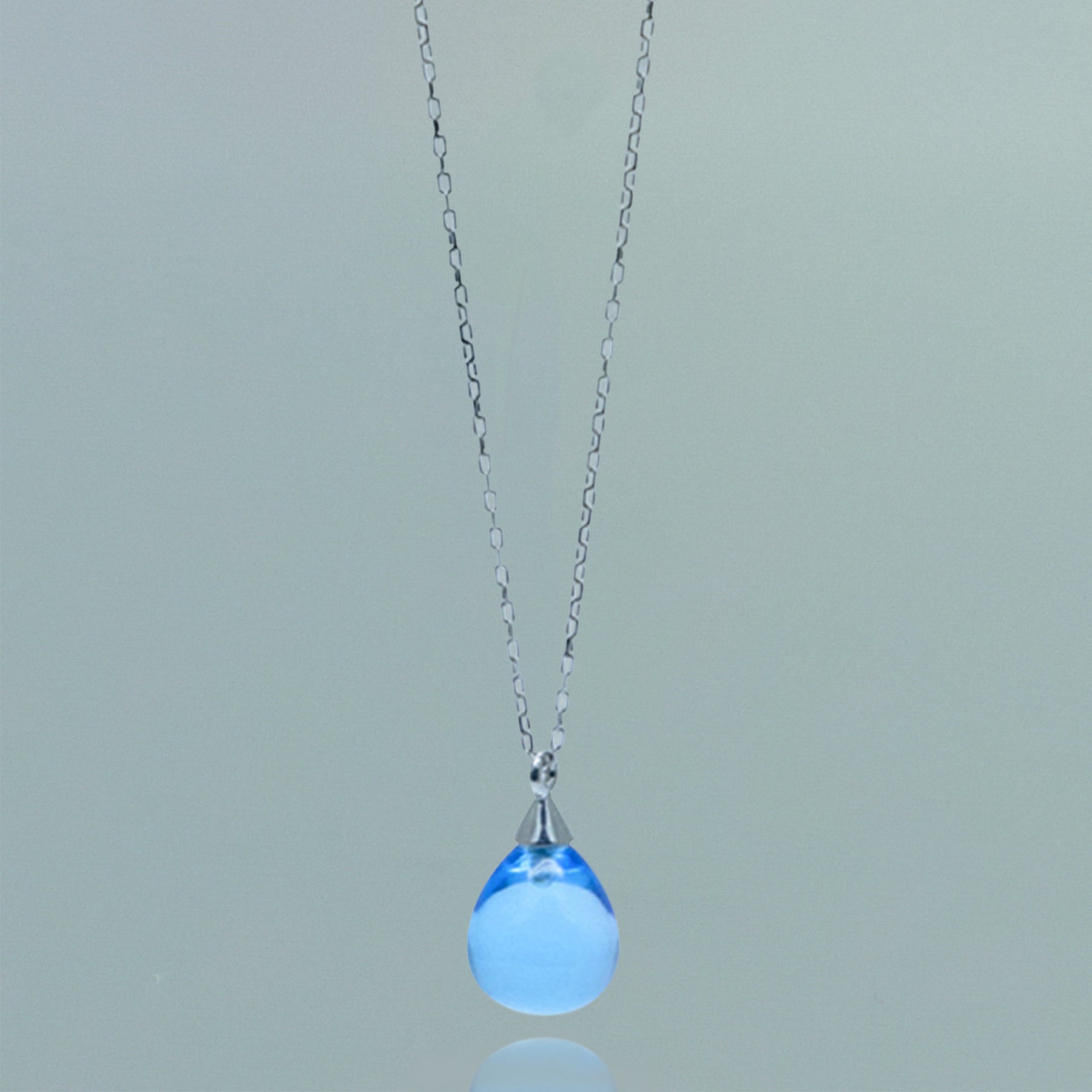 PT900ブルートパーズドロップネックレス