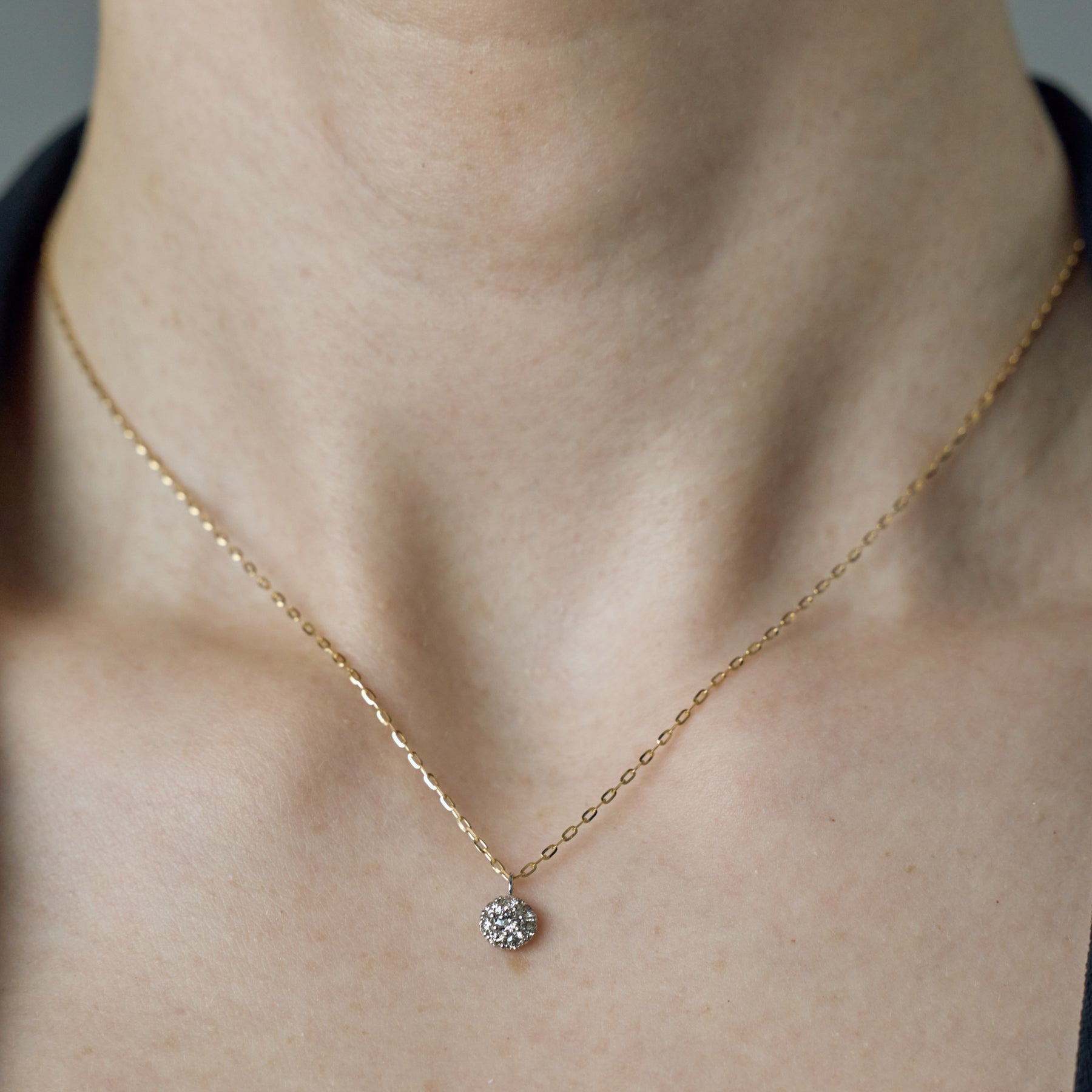 PT900,K18ダイヤモンドパヴェネックレス | L'ESSENZIALE