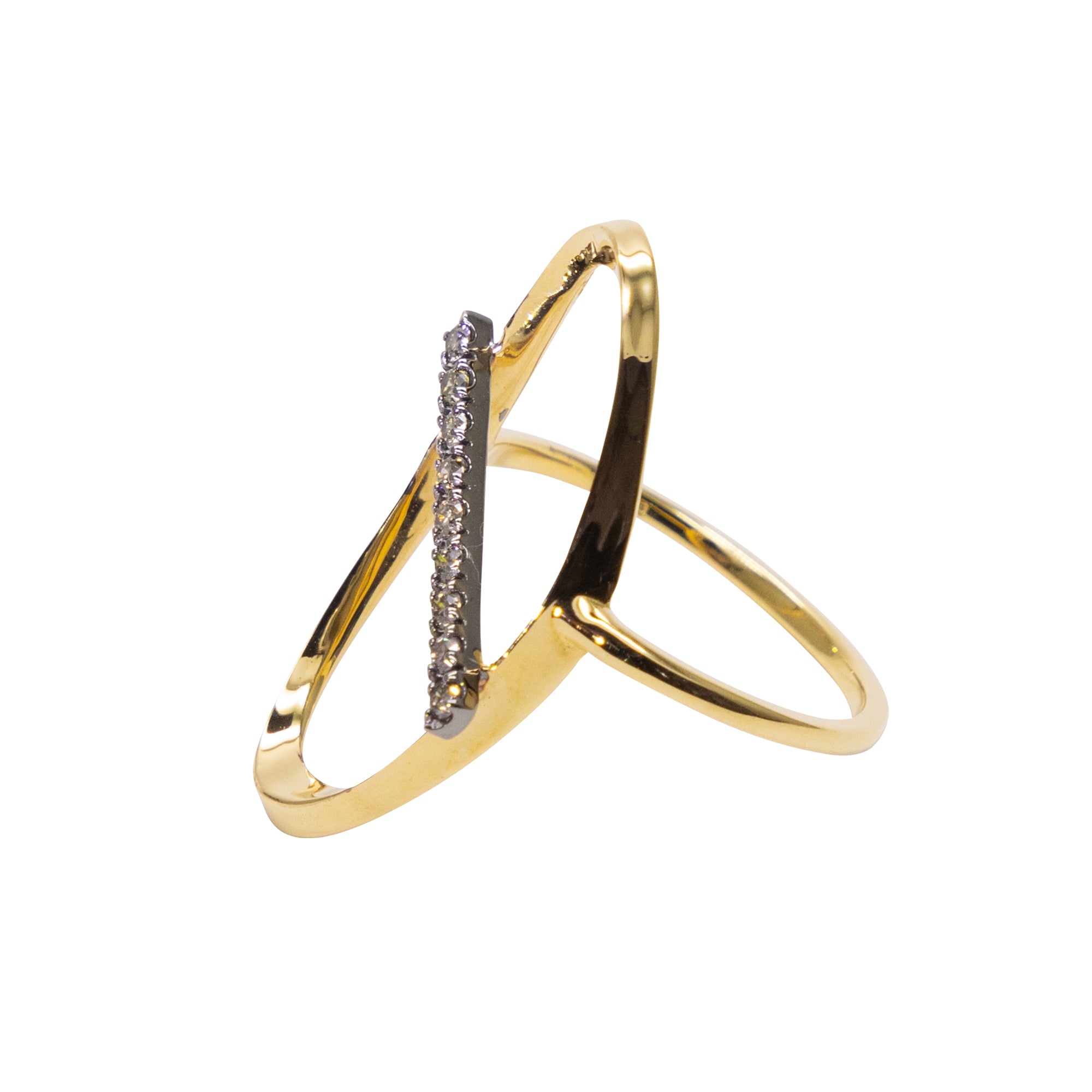 K18 Diamond BRIDGE RING