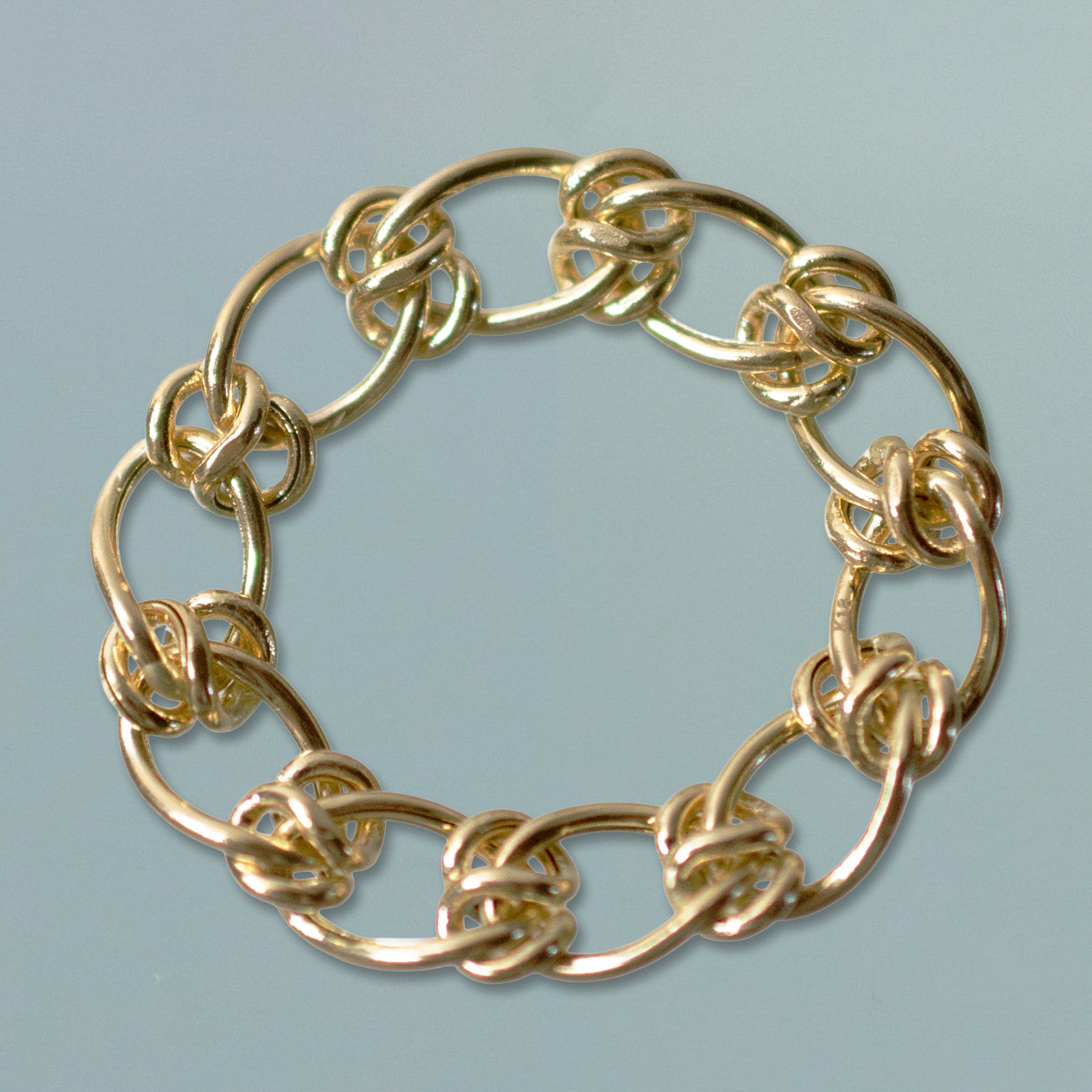 K18 ホロウ イタリアンチェーン リング