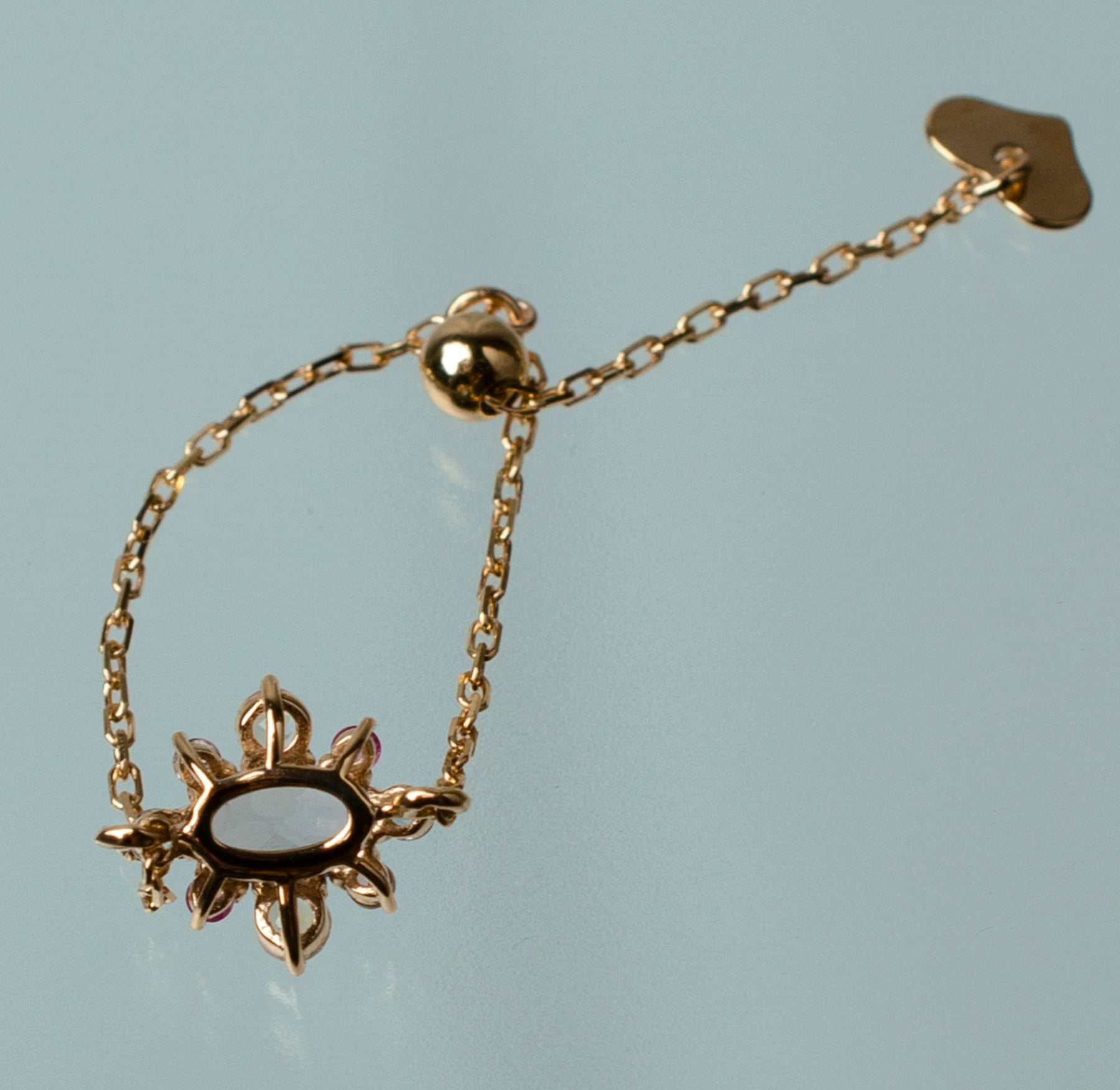 K10 オパール×カラーストーンのチェーンリング | BLUE