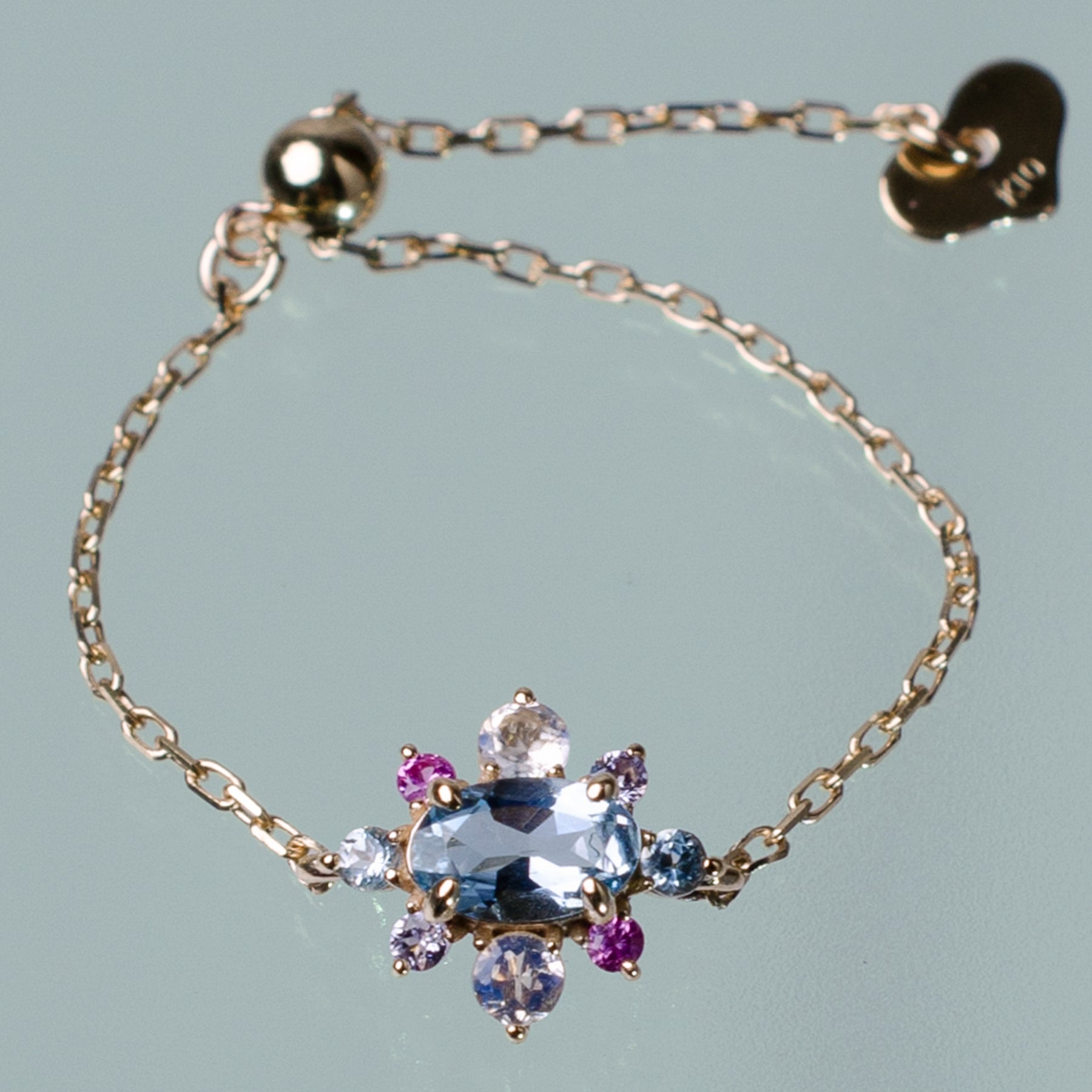 K10 アクアマリンのチェーンリング | Play of Color