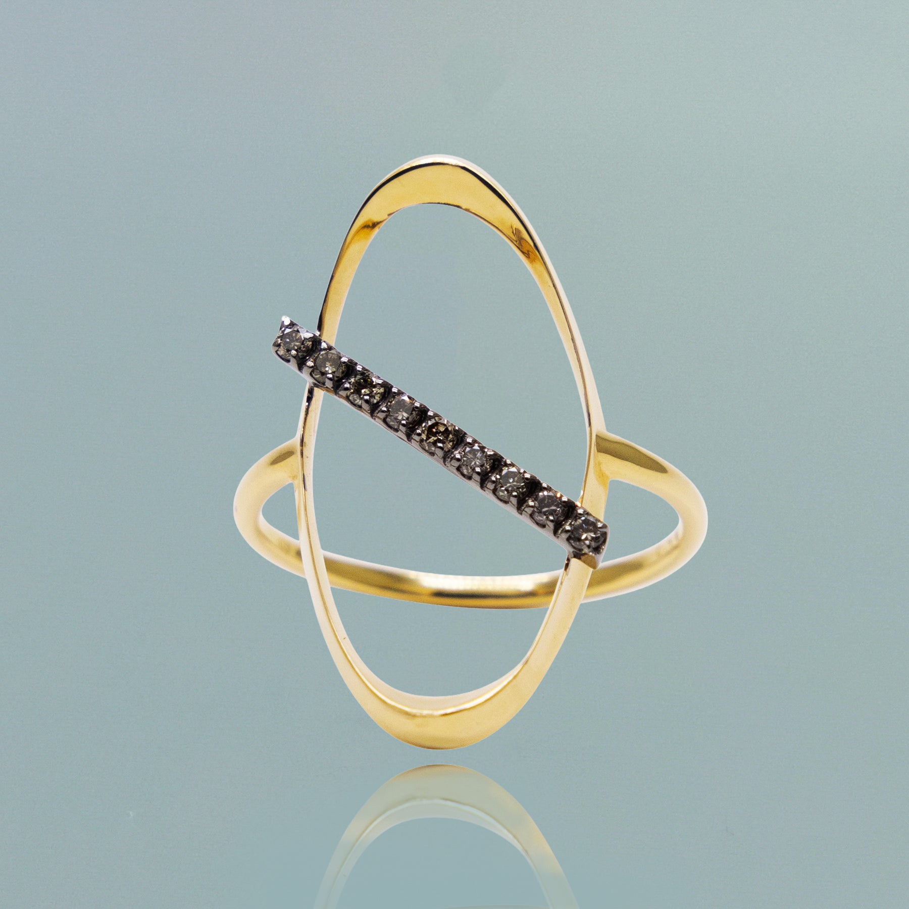 K18 Diamond BRIDGE RING
