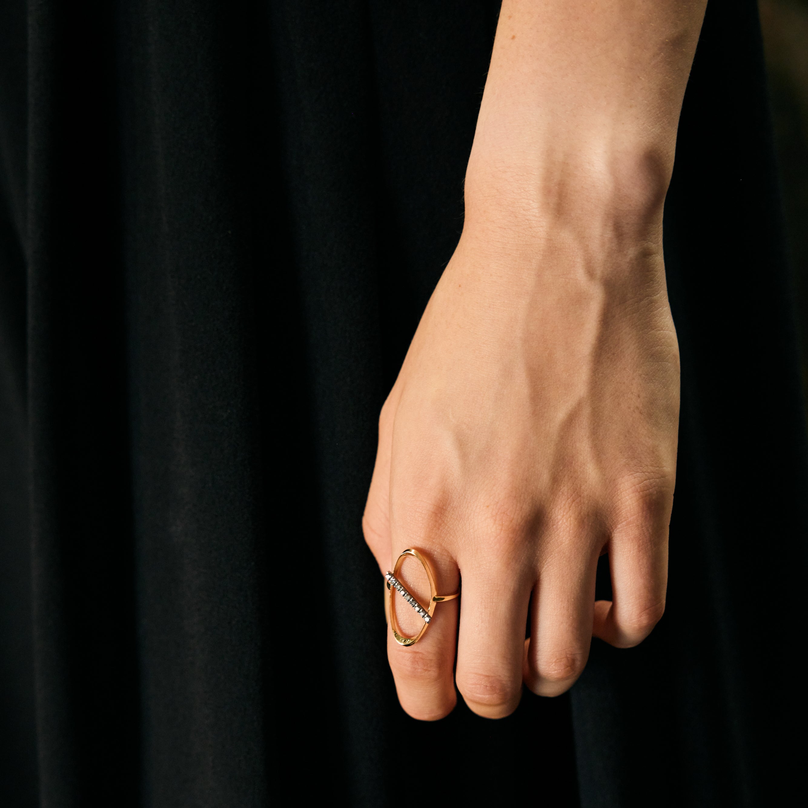 K18 Diamond BRIDGE RING