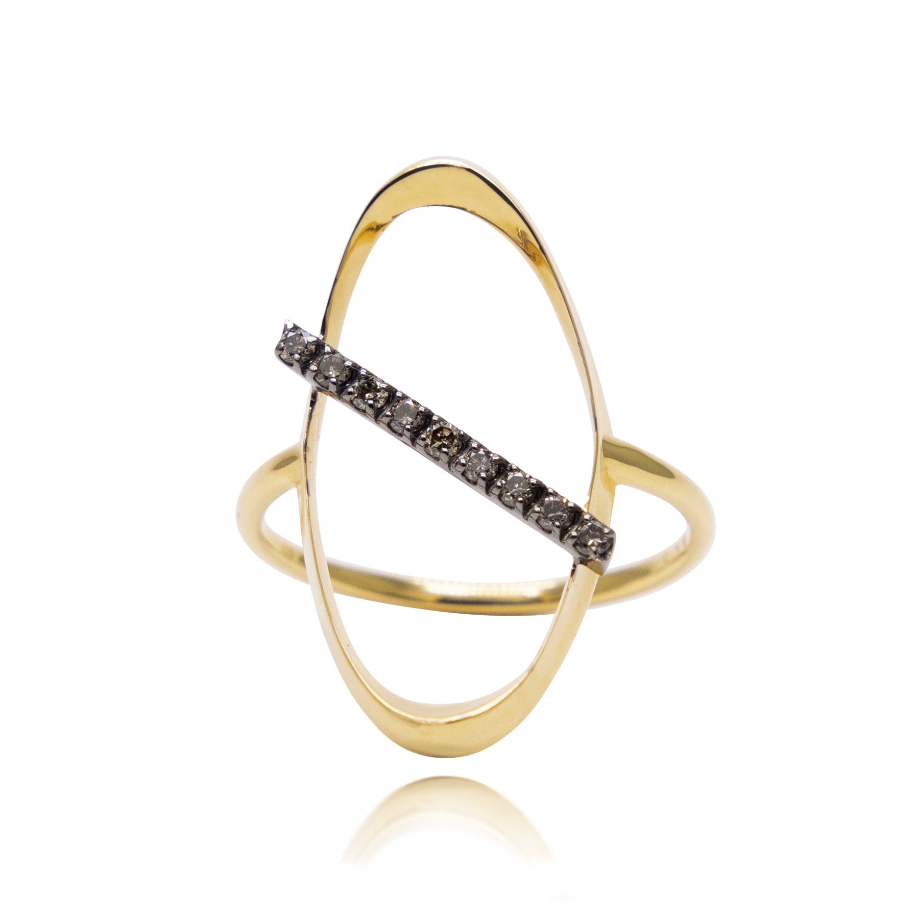 K18 Diamond BRIDGE RING