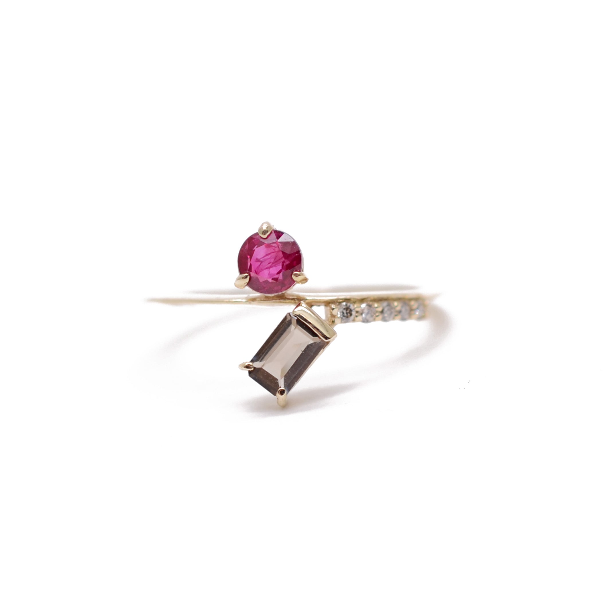 Cocktail Ring|ルビーとスモーキークォーツのリング