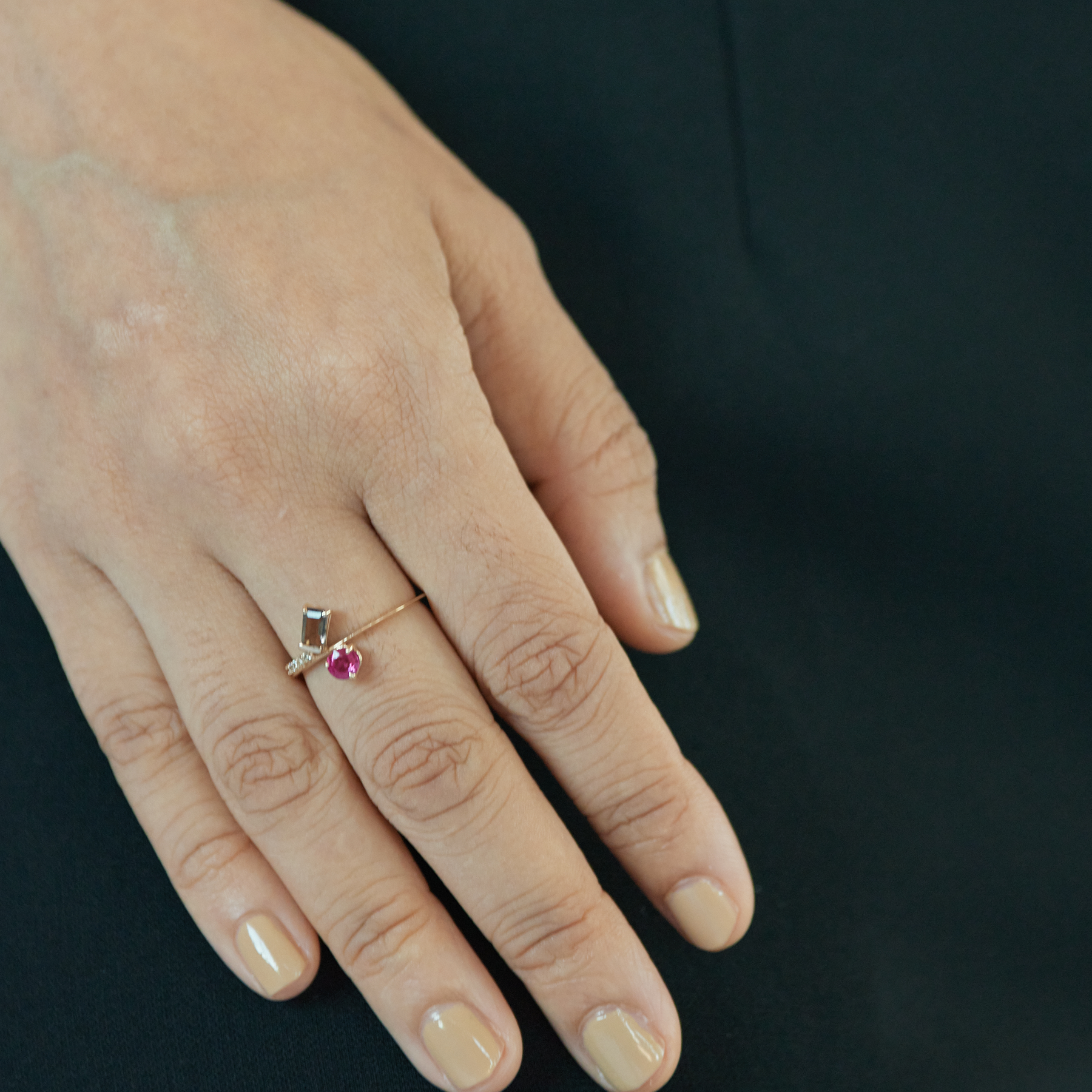 Cocktail Ring|ルビーとスモーキークォーツのリング