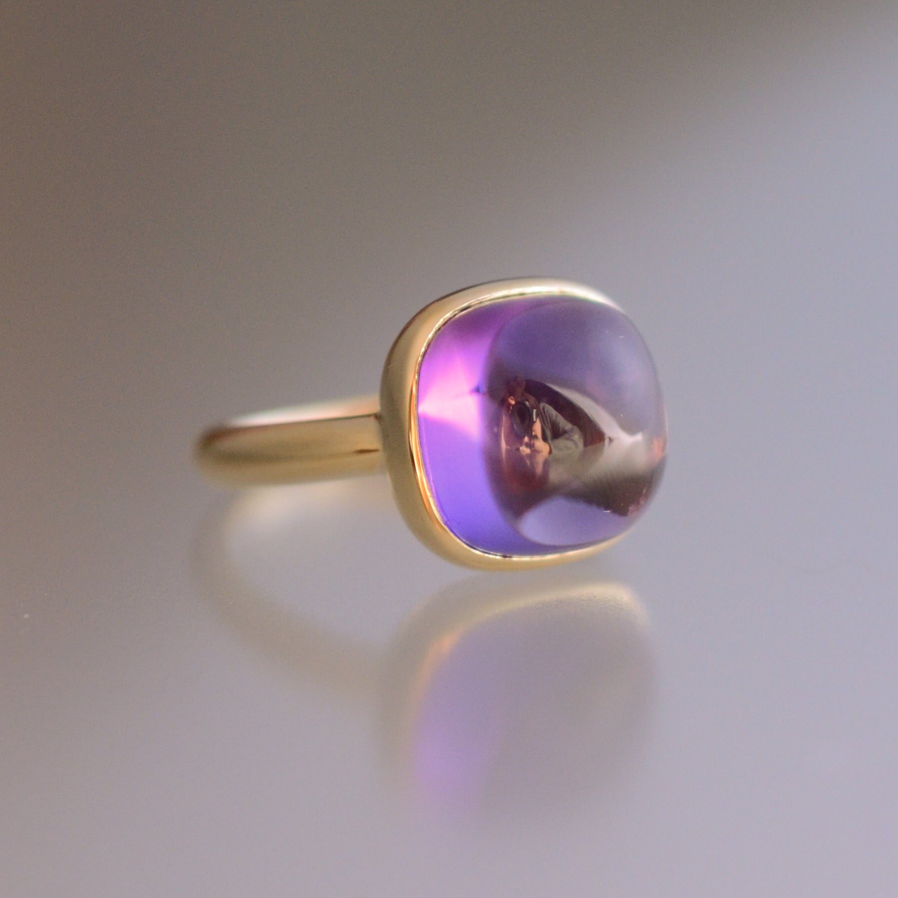 K18YG アメジストリング 