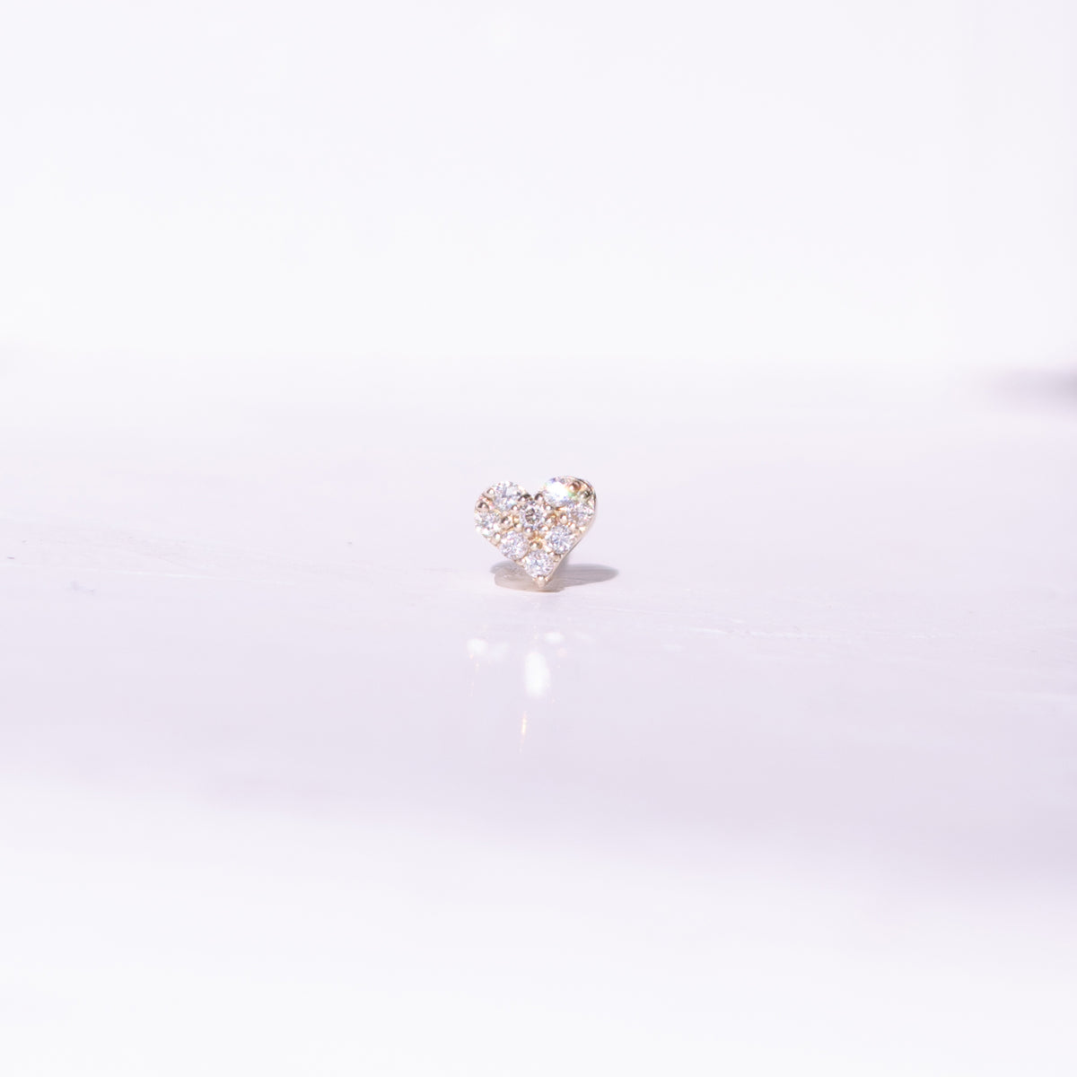 K10ダイヤモンドピアス｜ハート｜