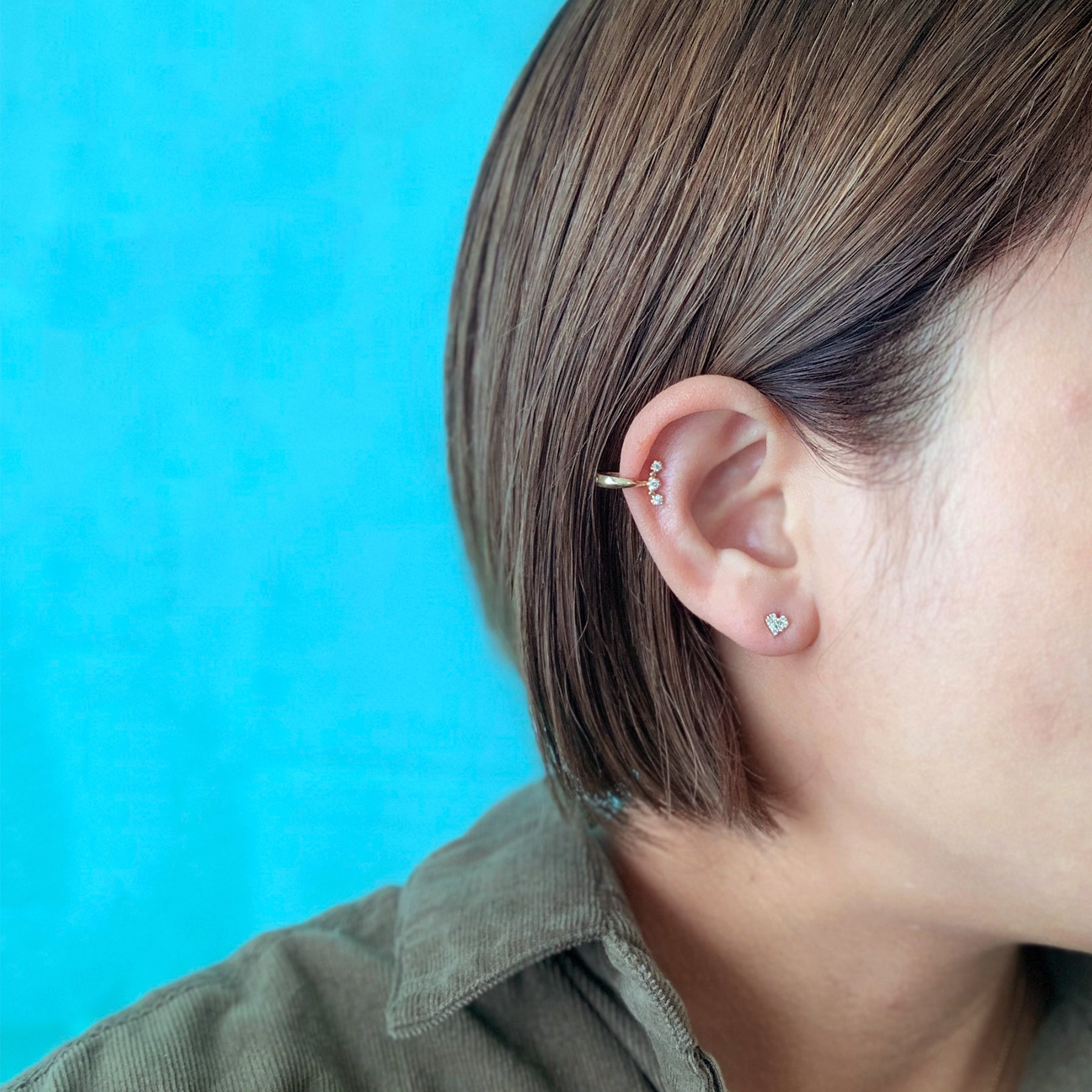 K10ダイヤモンドピアス|ハート|