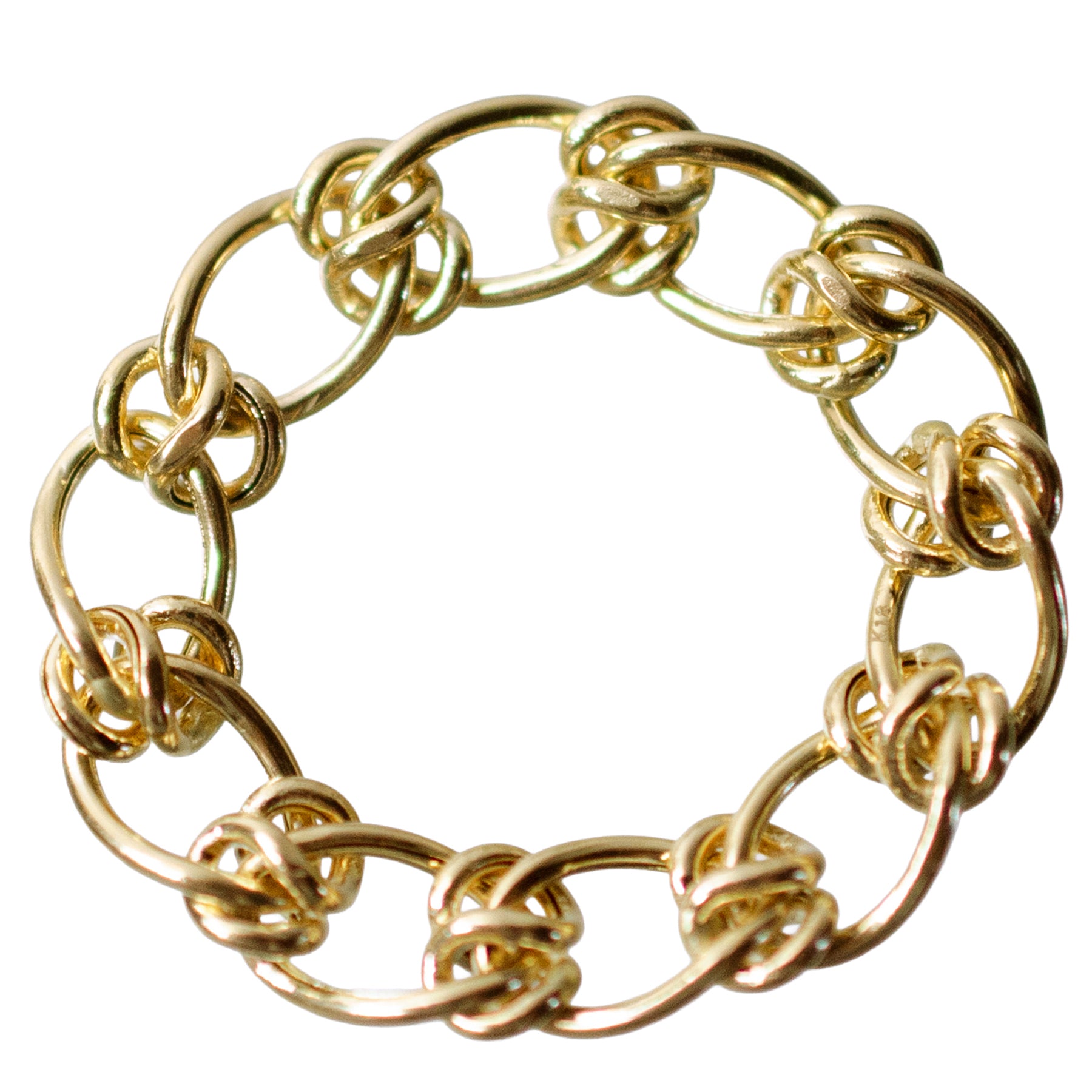 K18 ホロウ イタリアンチェーン リング