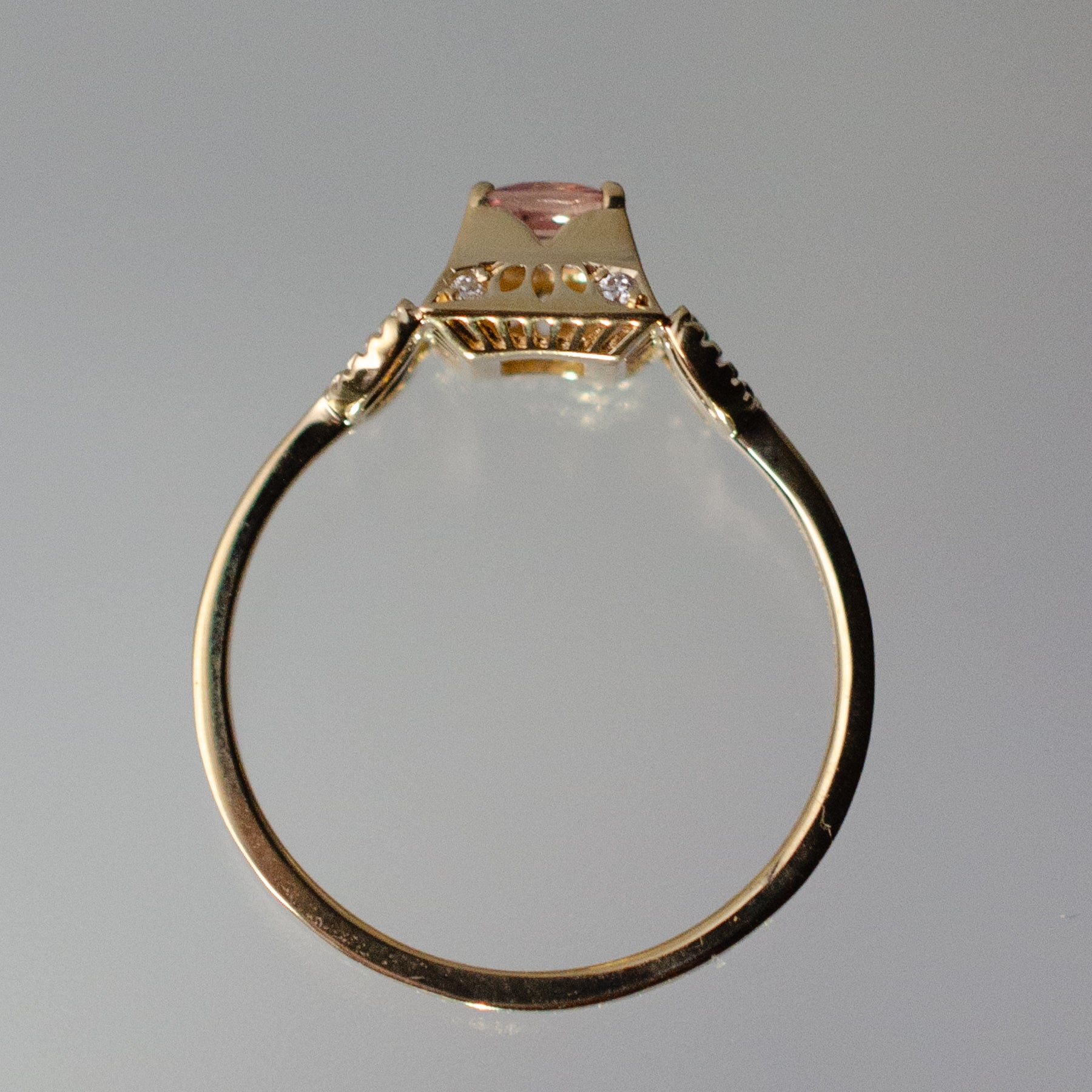 K18 パパラチアサファイア ダイヤモンド リング | Tesoro