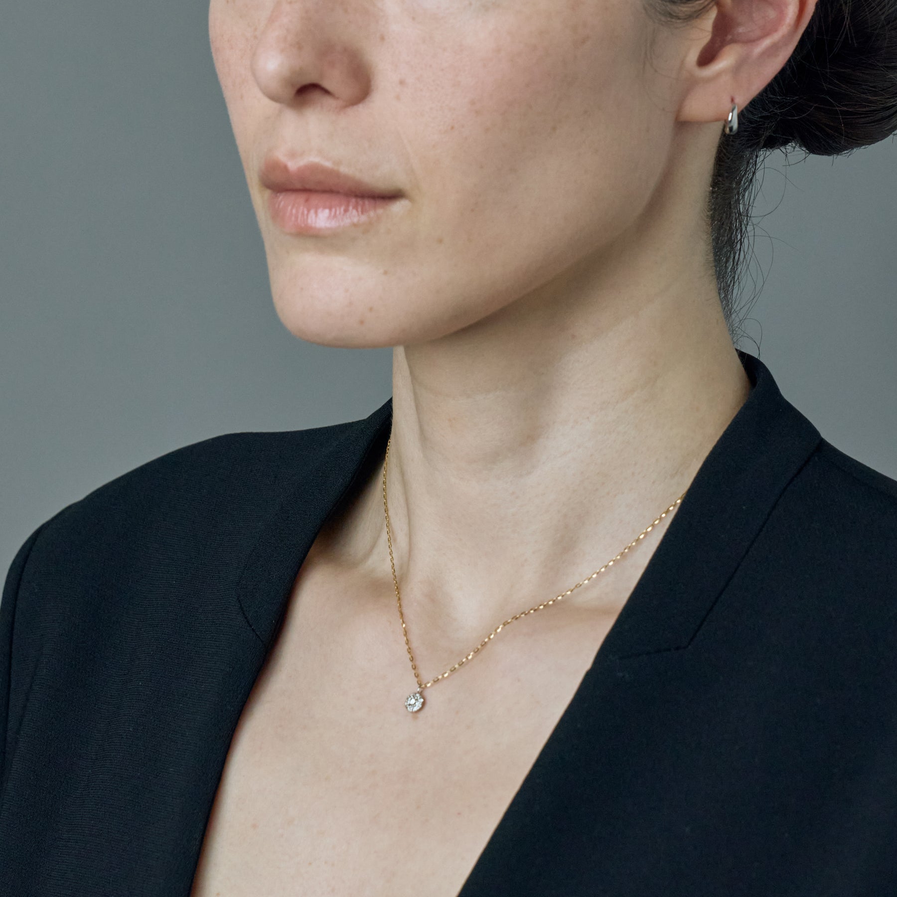 PT900,K18ダイヤモンドパヴェネックレス | L'ESSENZIALE