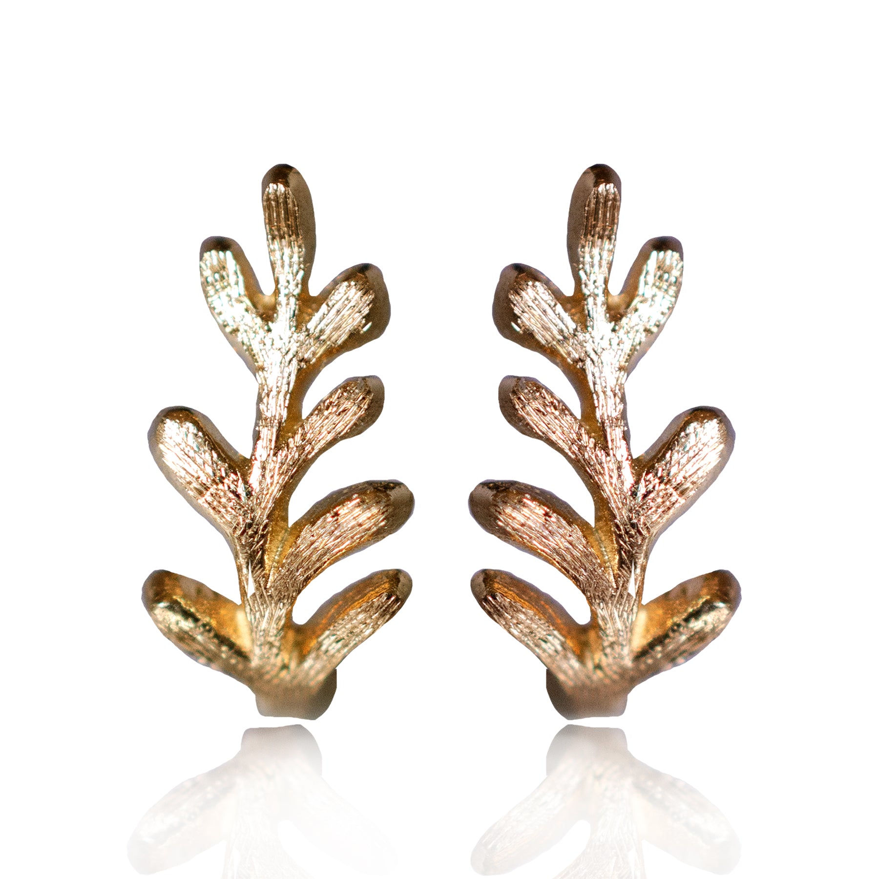 K18 ゴールデンリーフ ピアス