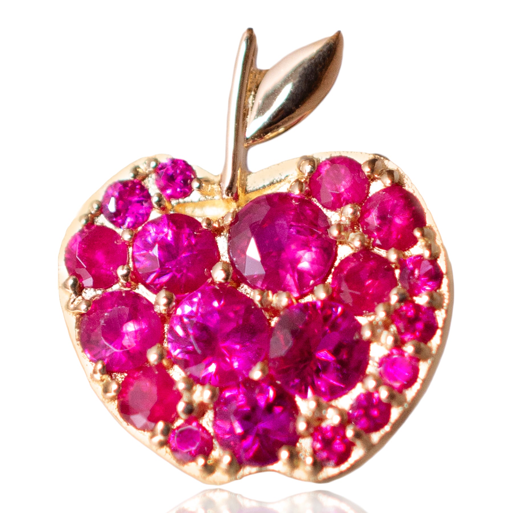 K18 ルビーのりんご ピアス