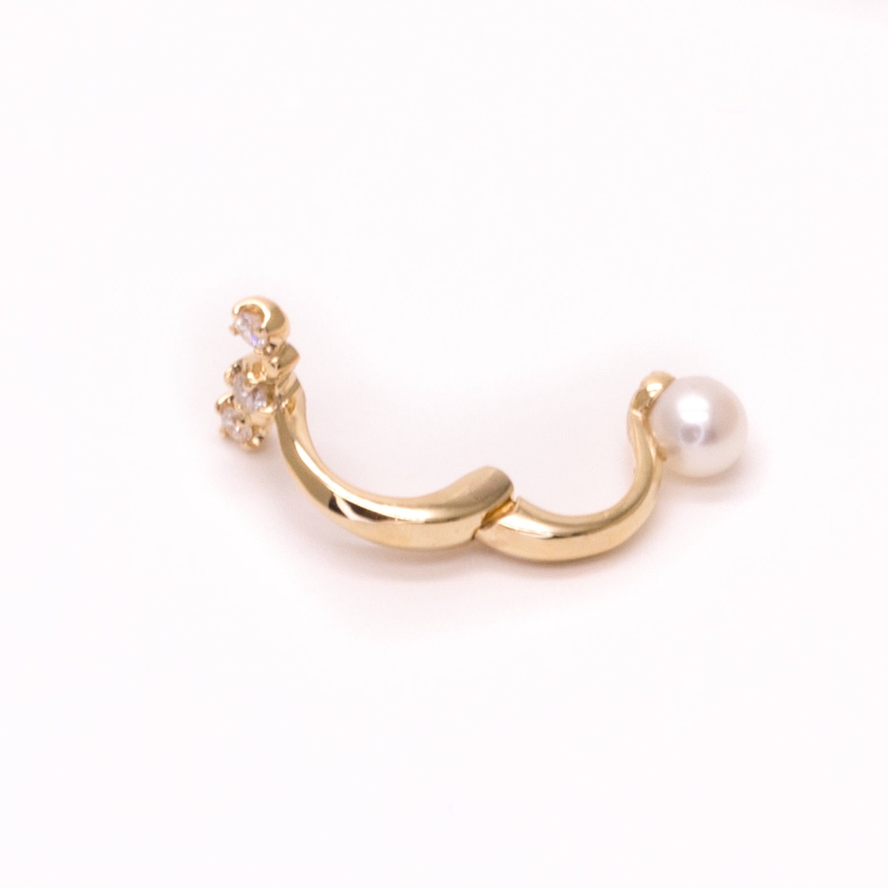 【オンライン限定品】シルバー 2Way Tラインイヤリング 開閉式