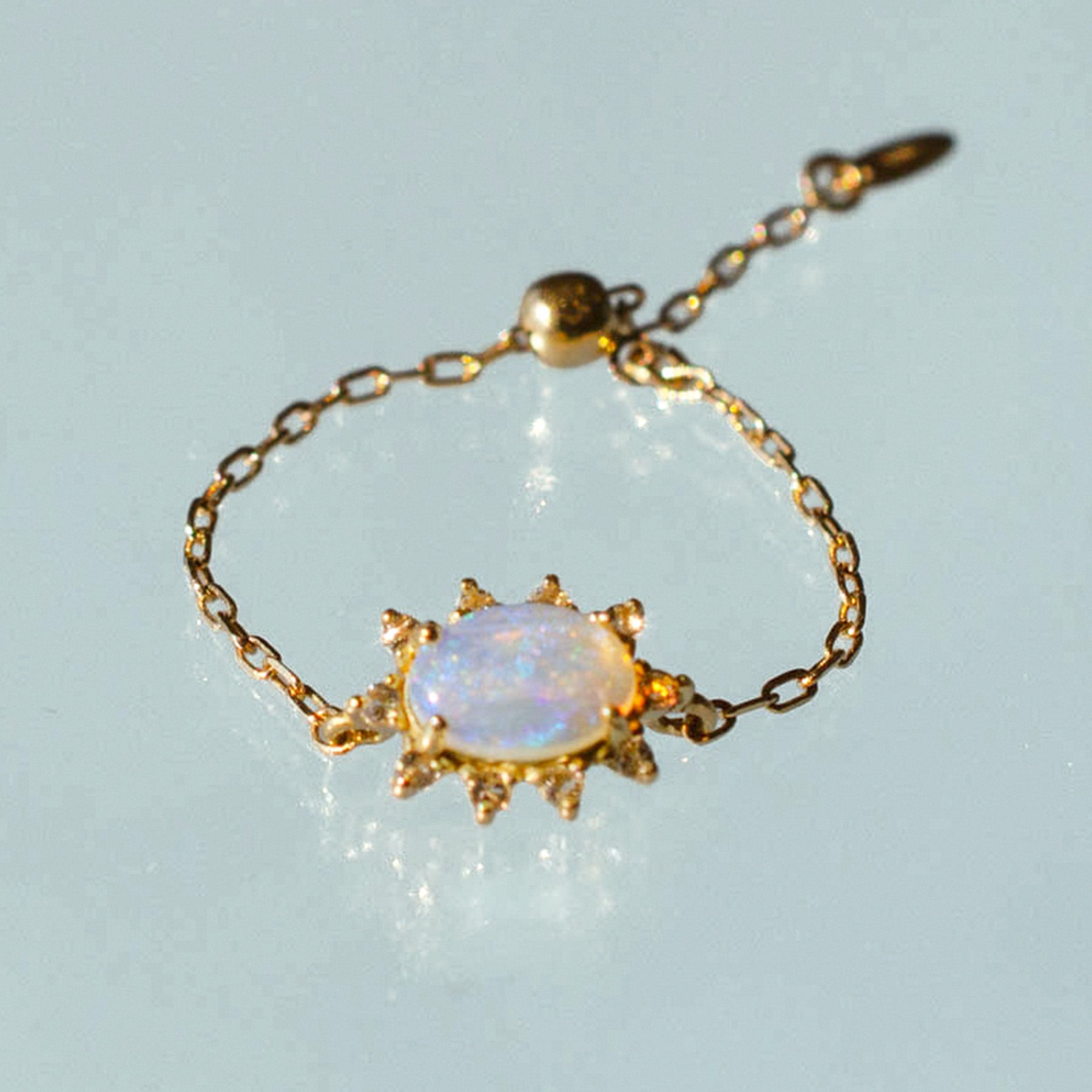 K18 オパールのチェーンリング