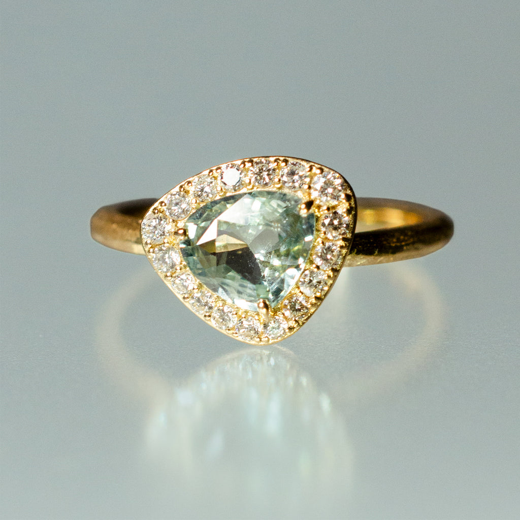 K18 天然サファイアリング S1.50ct サイズ12号 ダイヤモンド 18金 